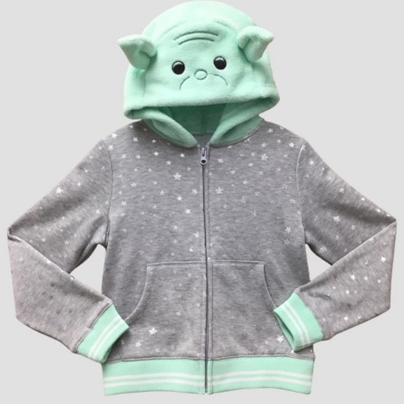 Girls Star Wars Yoda Zip Up Hoodie 